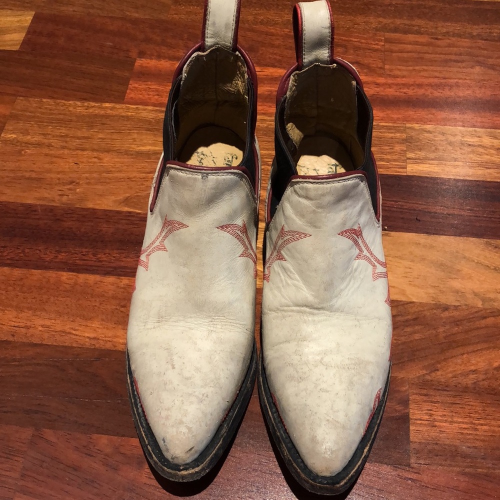 Free People x Farylrobin distressed western leather booties, size 7.